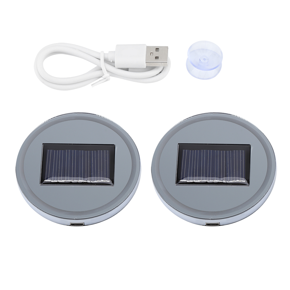 Set Aus 2 Rgb-led-solarbecherhaltern Mit 7 Farben, Inklusive Autoflaschenhalter Und Usb-kabel.