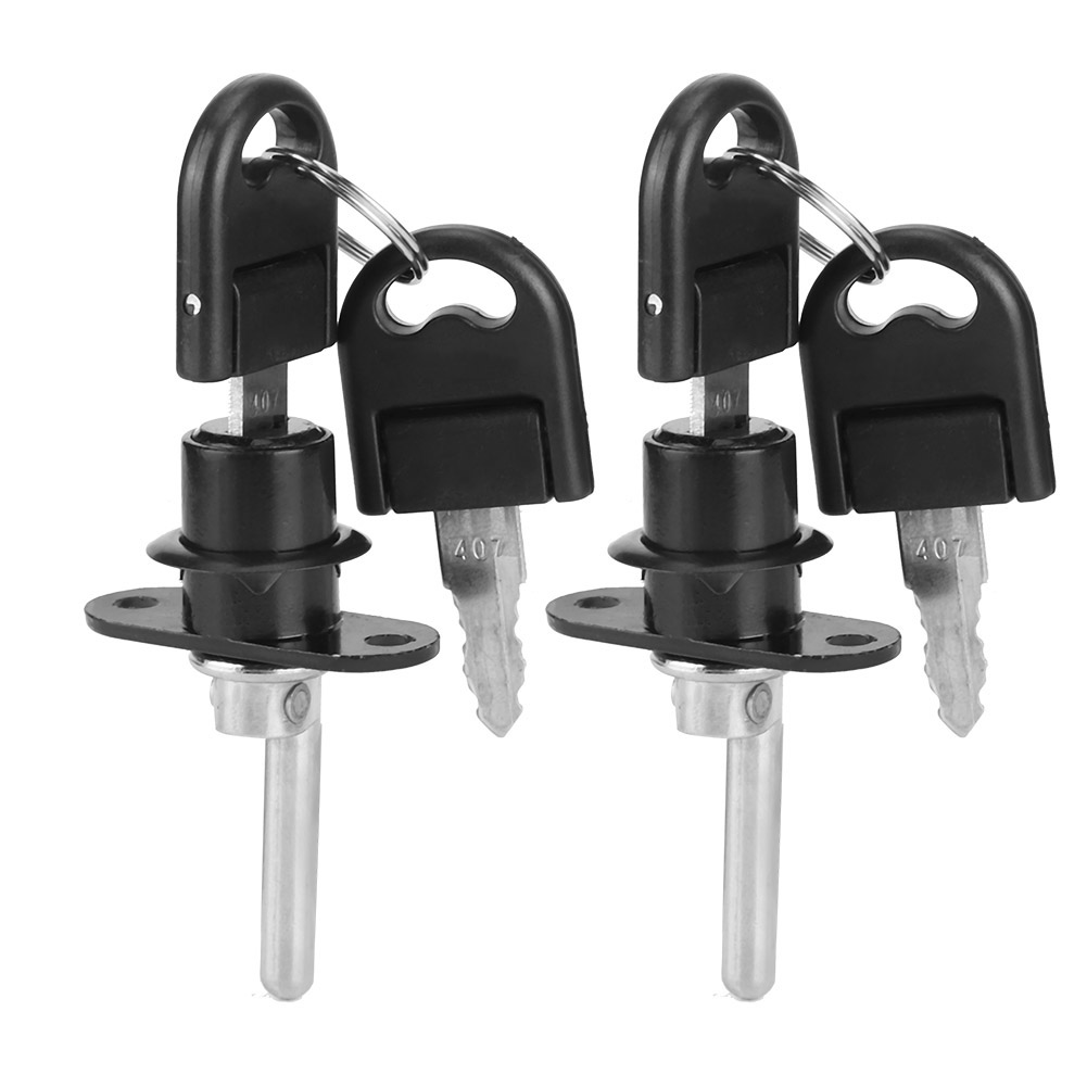 Set Mit 2 Sicherheitsschlössern Für Schubladen, Schränke Und Aktenschränke, Inklusive Schlüssel (16 Mm Schwarzer Kopf)