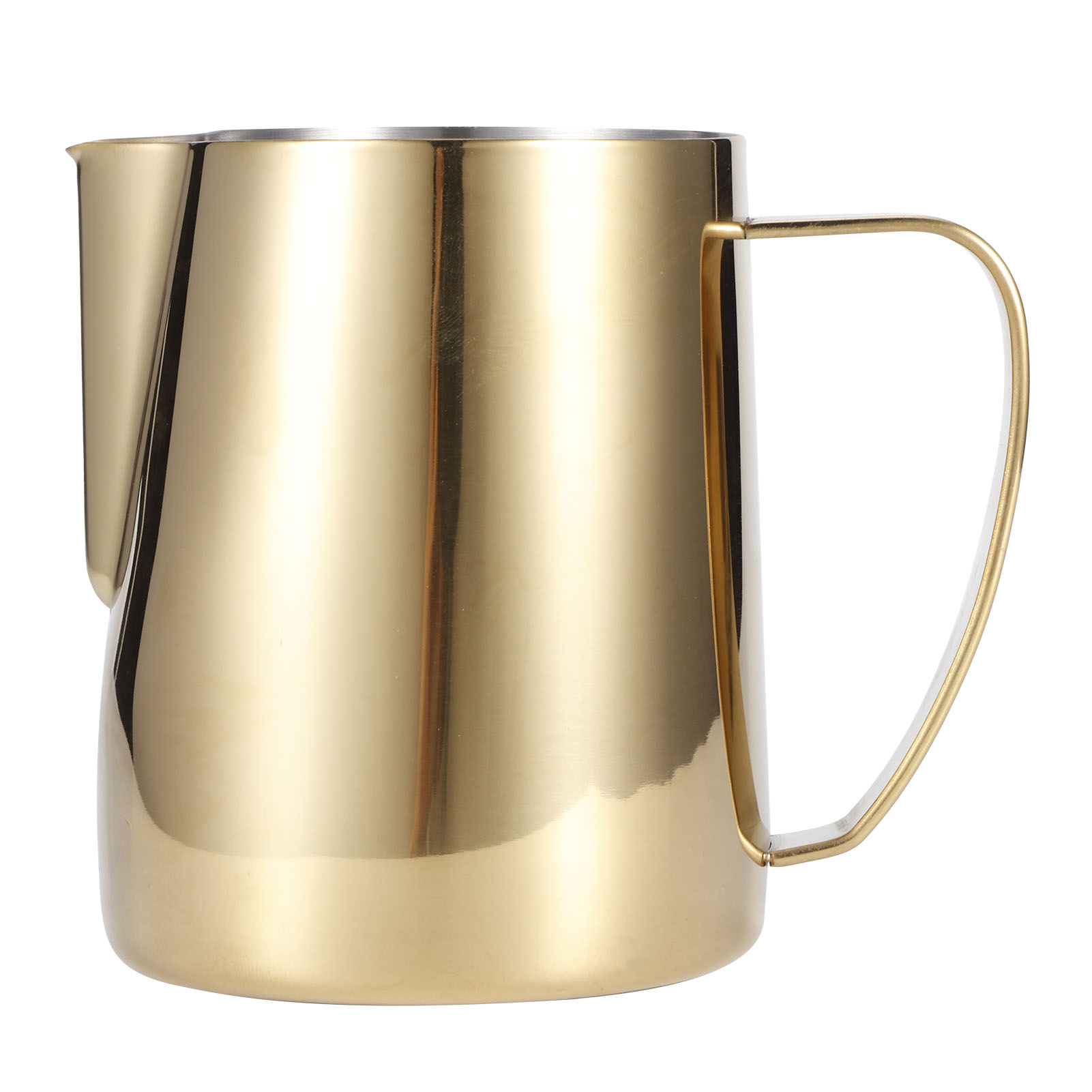 Multifunktionale Kaffeekanne Aus Edelstahl 304 Mit Milchaufschäumer Und Latte-art-aufsatz, Goldfarben, 350 Ml