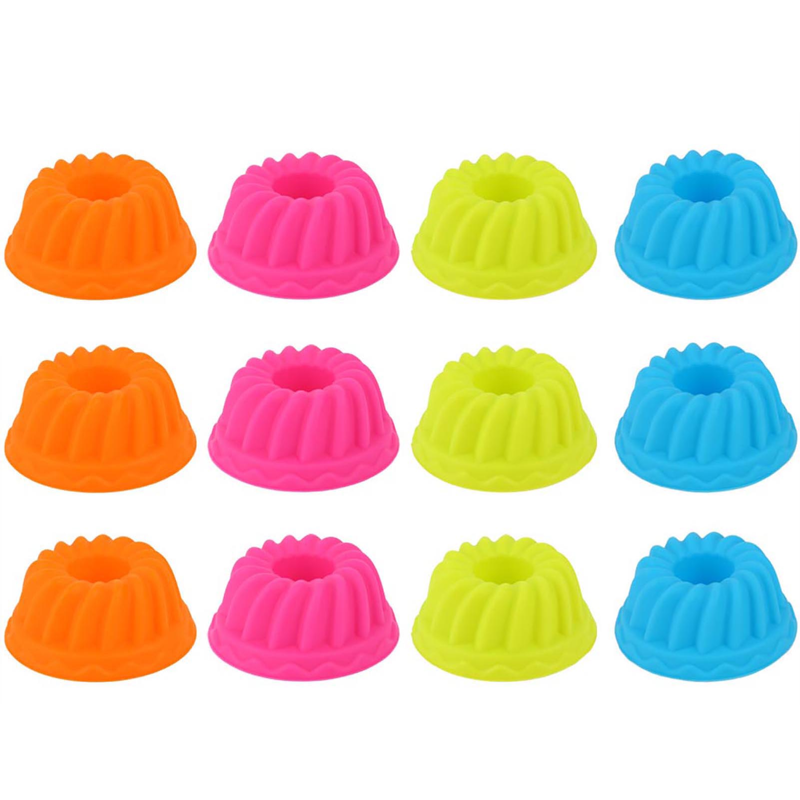 12 Mini-silikonformen, Antihaftbeschichtete, Kürbisförmige Cupcake-förmchen