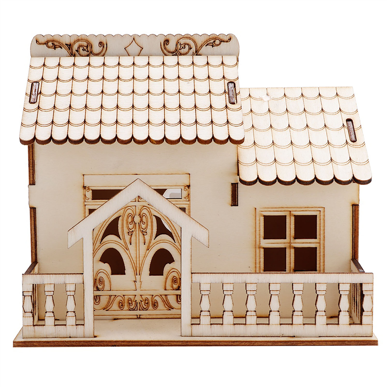 Miniatur-spardose In Villenform, Sparschwein, Dekoratives Hausmodell (dreieckiges Tor)