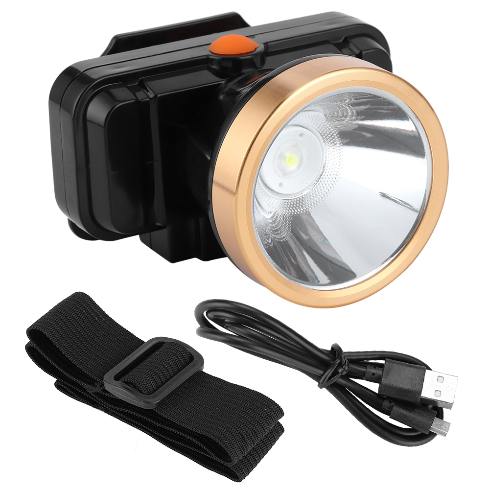 Led-scheinwerfer Mit 3 Beleuchtungsmodi, Usb-ladefunktion, Ipx4 Wasserdicht, Frontmontage, Ideal Für Camping, Angeln Und Bergbau.