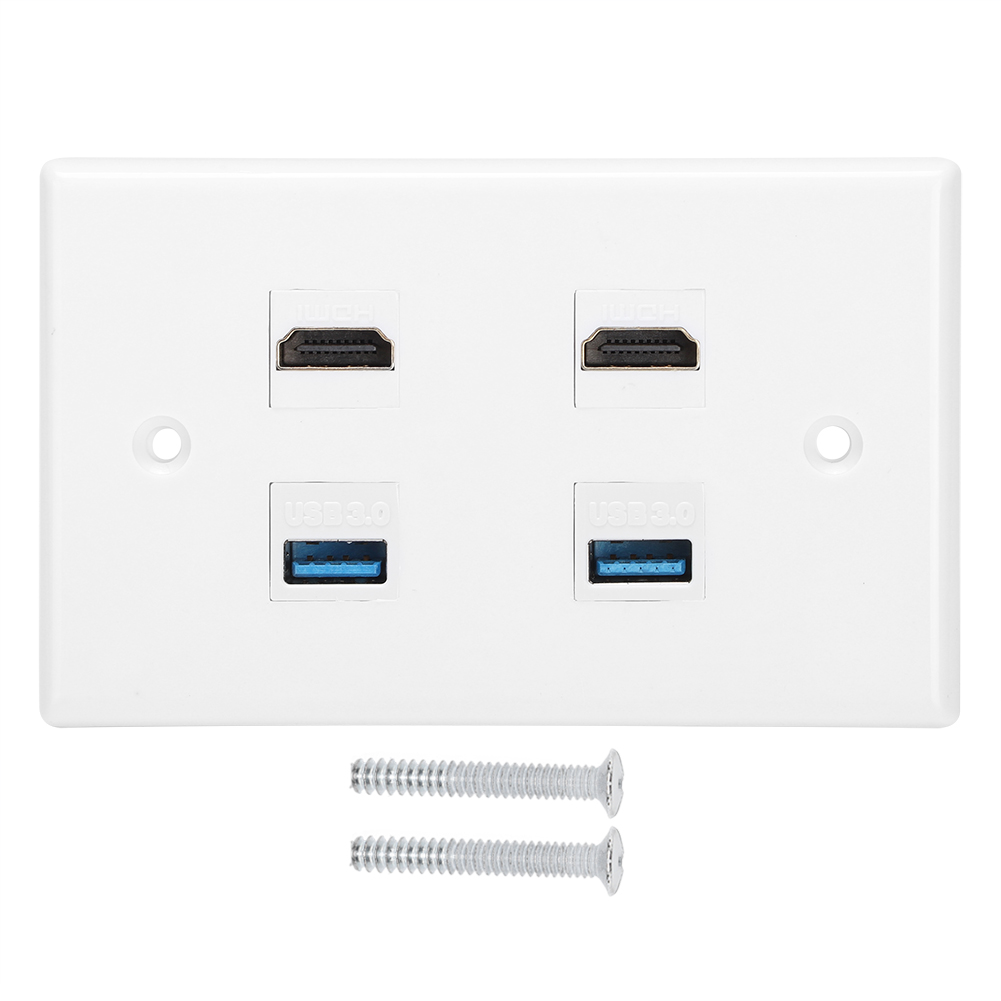 Wanddose Mit 2 Hdmi-buchsen Und 2 Usb-anschlüssen Für Den Heim- Oder Hotelgebrauch