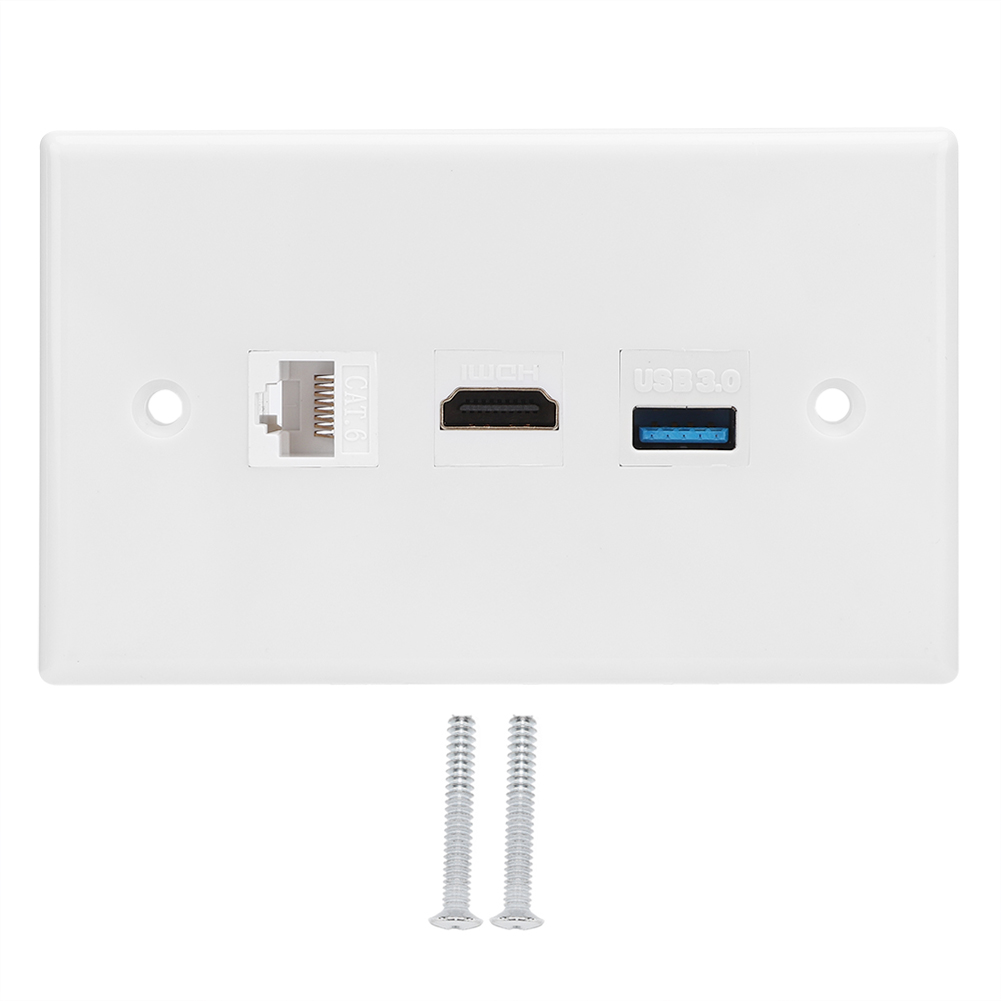 Aufsteckbare Wandblende Für Cat6 Hdmi Usb 3.0-heimnetzwerkschnittstelle, Amerikanischer Standard