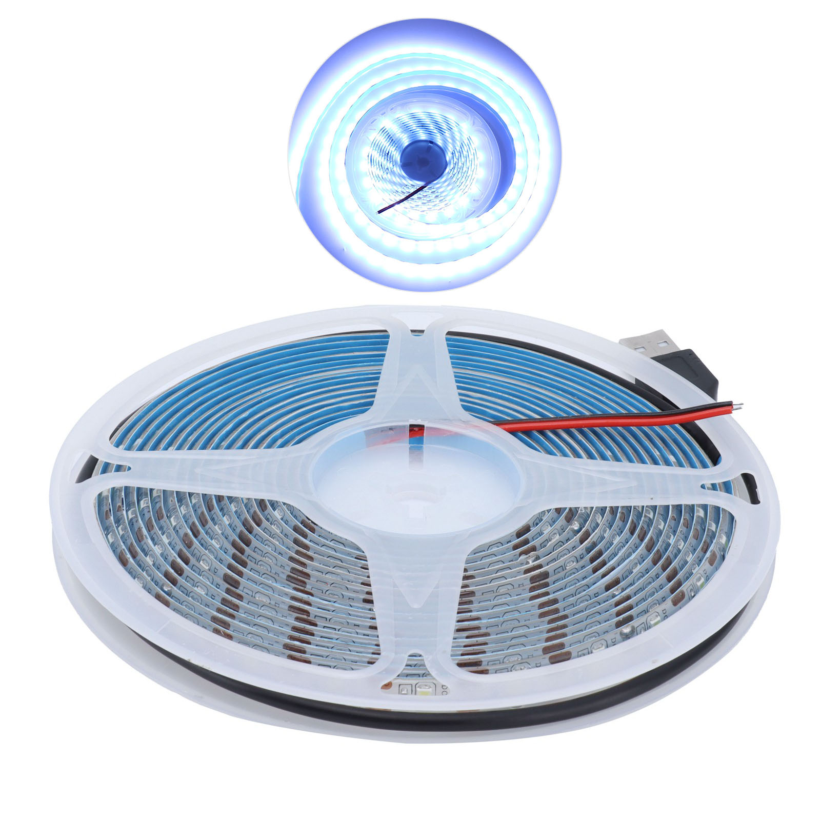 5 M Wasserdichter, Flexibler 15-w-led-streifen Mit 5-v-usb-anschluss Für Die Inneneinrichtung Von Einkaufszentren, Reinweißes Licht