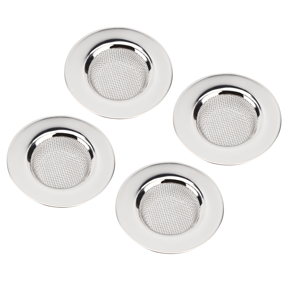 Set Mit 4 Edelstahlfiltern Für Küchenspülen Und Tragbare Badezimmerabflüsse