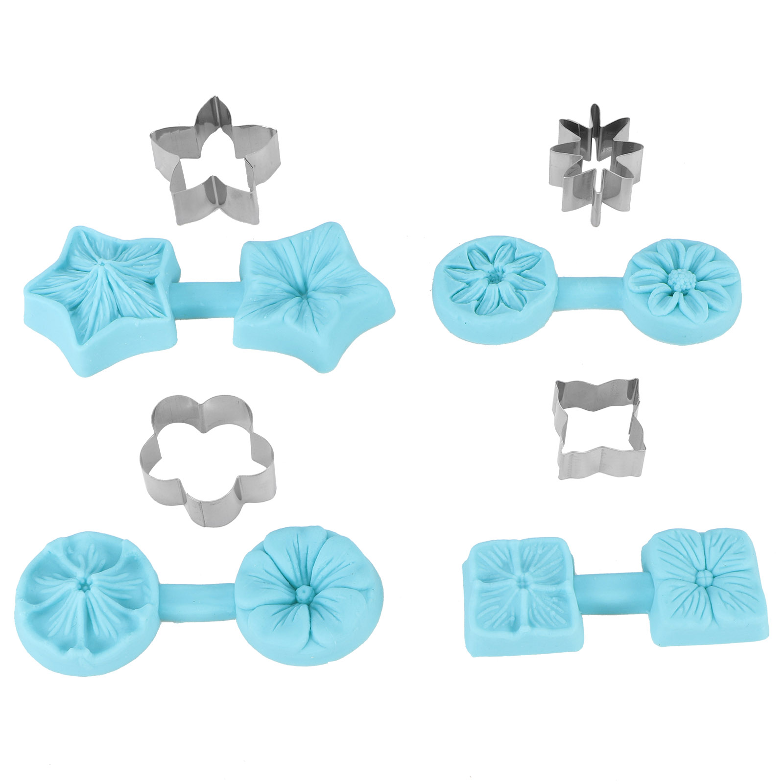 Set Mit 4 Silikonformen Für Fondant Und Schokolade, Küchenutensilien Mit Ausstechform