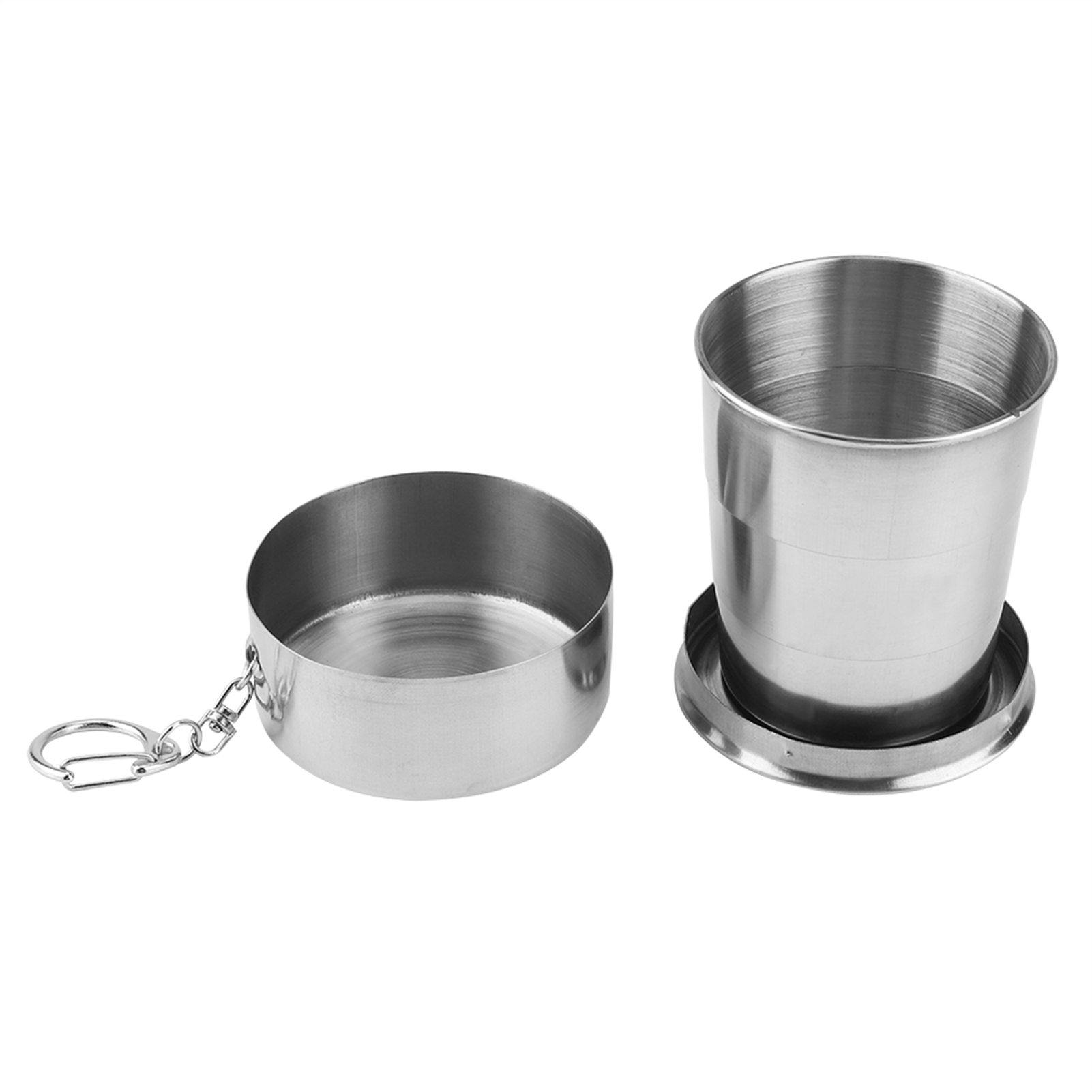 Zusammenfaltbarer Edelstahlbecher Für Den Outdoor-einsatz, Ideal Für Reisen Und Camping (3-fach Faltbar, 150 Ml)