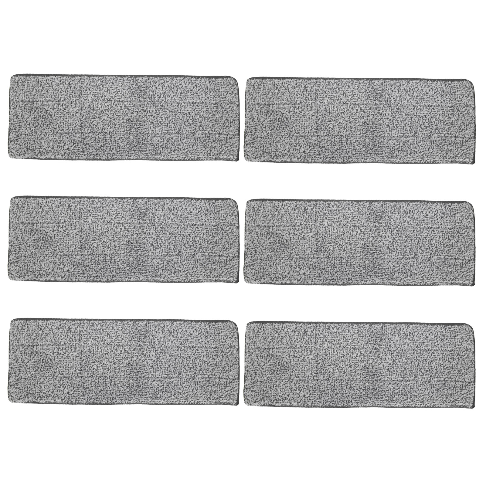 Set Mit 6 Maschinenwaschbaren Ersatz-wischmoppköpfen, 33 X 12 Cm, Für Die Bodenreinigung.