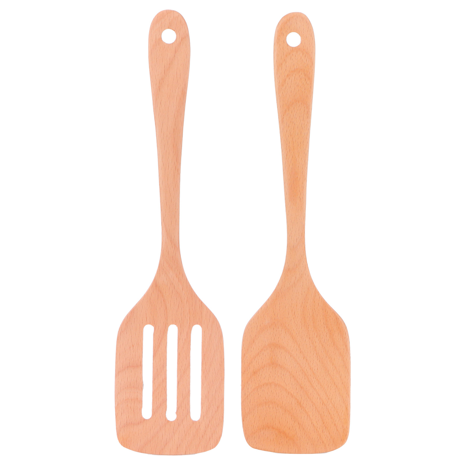 Set Mit 2 Umweltfreundlichen, Antihaftbeschichteten Und Hitzebeständigen Holzspateln Für Den Hausgebrauch