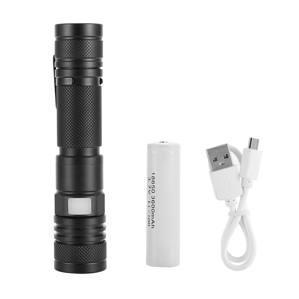Ultrahelle, Tragbare Notfalltaschenlampe, Usb-aufladbar, Aus Wasserdichtem Aluminium, Mit Led Und Integrierter Led.