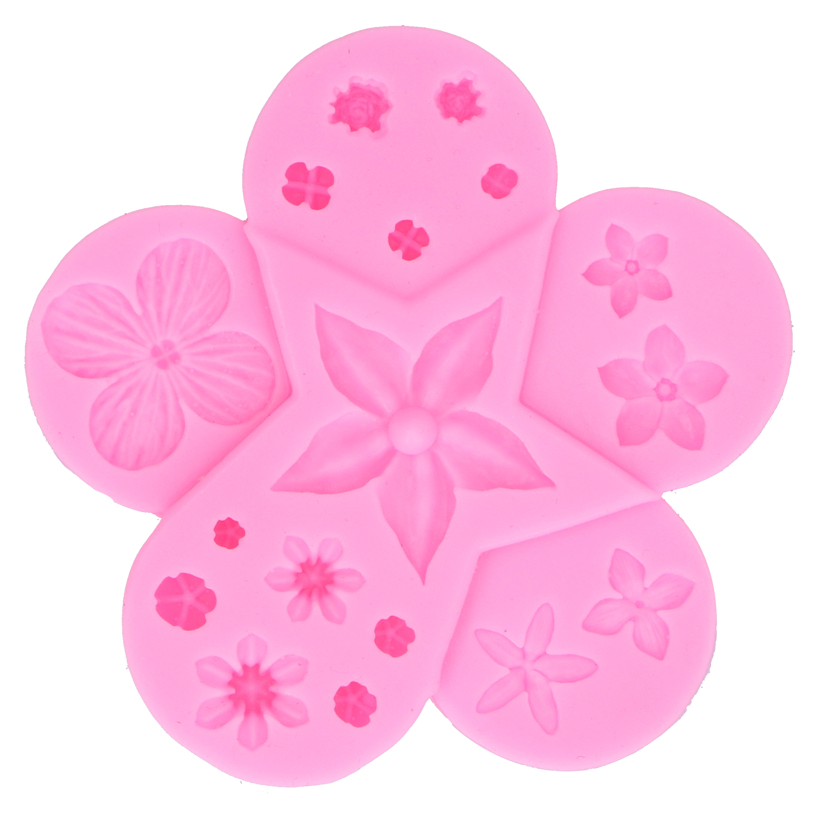 Silikonform In Blumen- Und Blattform, Schokoladenform, Fondantform Für Selbstgemachte Torten, Rosa Küchenutensilien