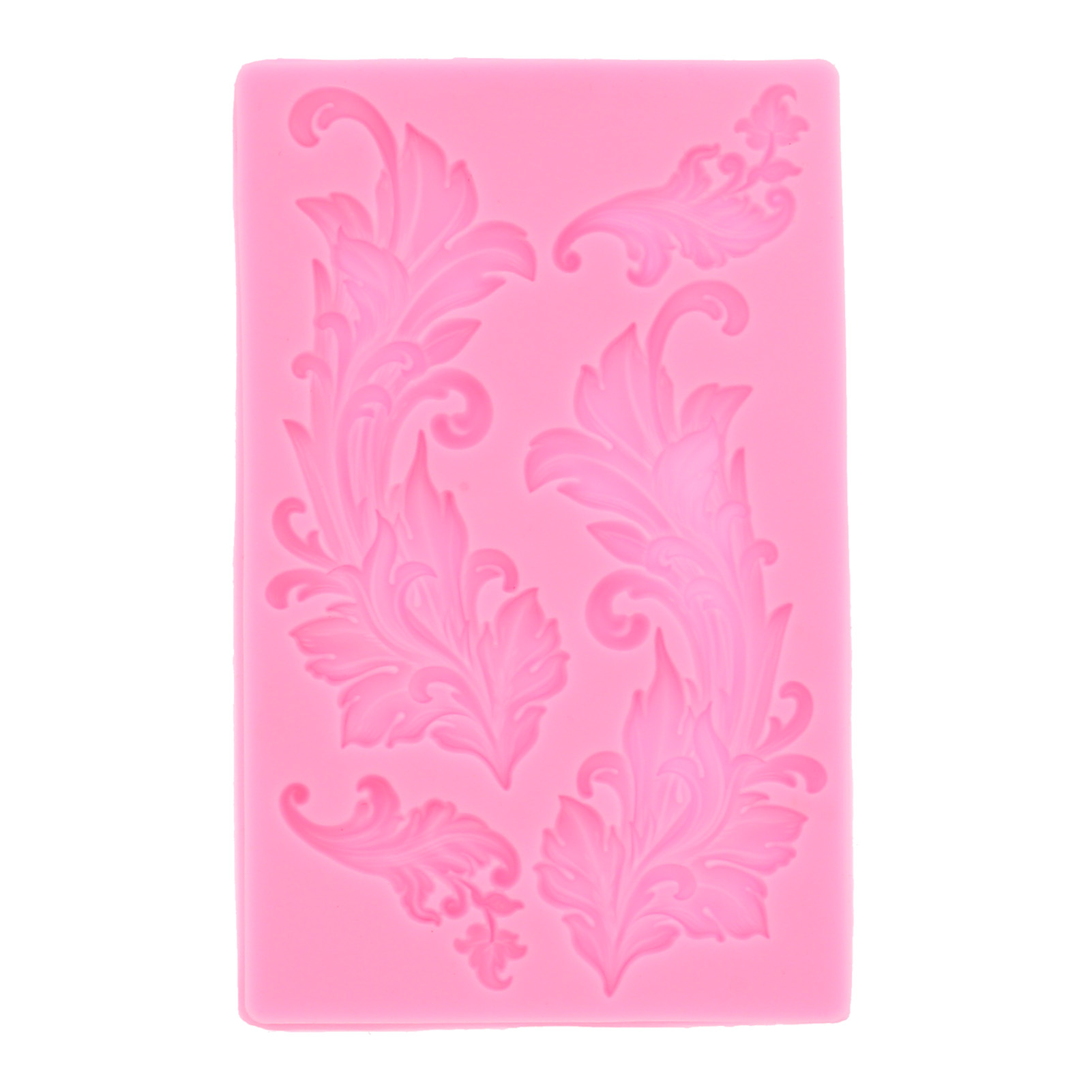 Geprägte Silikonform Mit Baumblattmuster, Für Schokoladenkuchen, Rosa, Ideal Zum Kochen Und Backen.