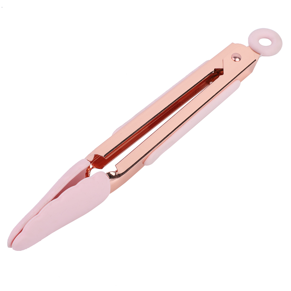 1-teilige Grillzange Aus Edelstahl, Antihaftbeschichtet, Mit Aufhängeloch (rosa)