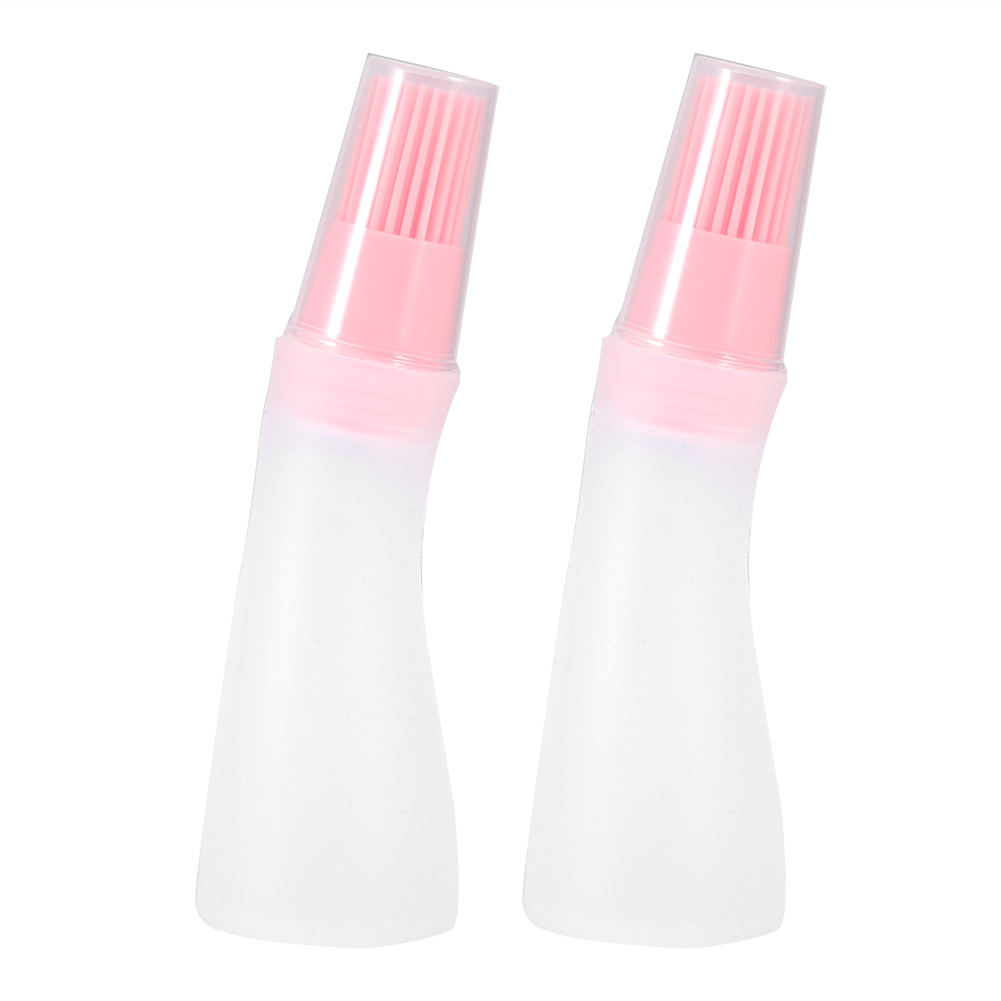 Set Aus 2 Silikon-grillölflaschen Mit Pinsel, Küchenhelfer Zum Kochen Und Grillen (rosa)