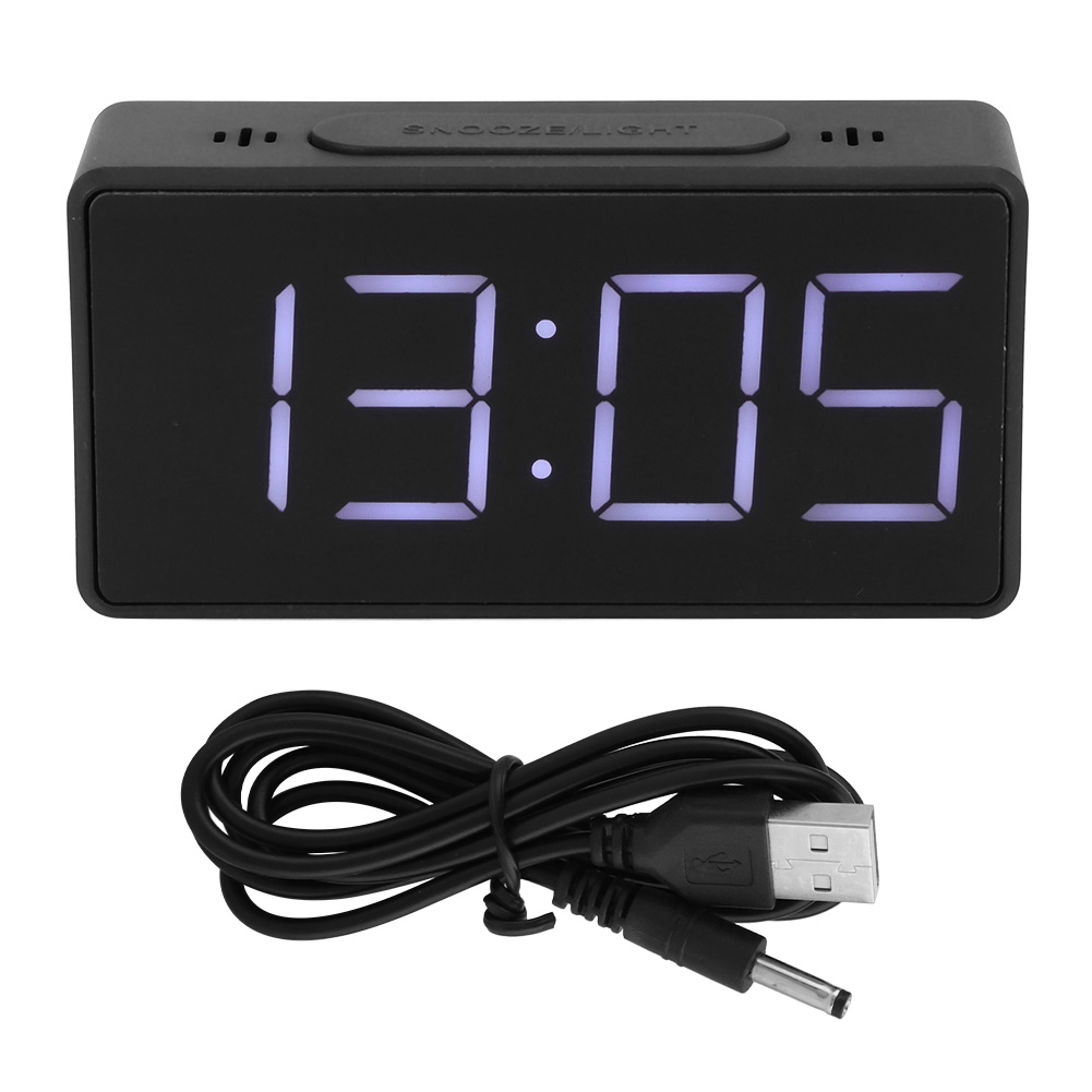 Einfacher Elektronischer Led-wecker Mit Schlummerfunktion, Ideal Für Schüler Und Den Heimgebrauch (schwarz)