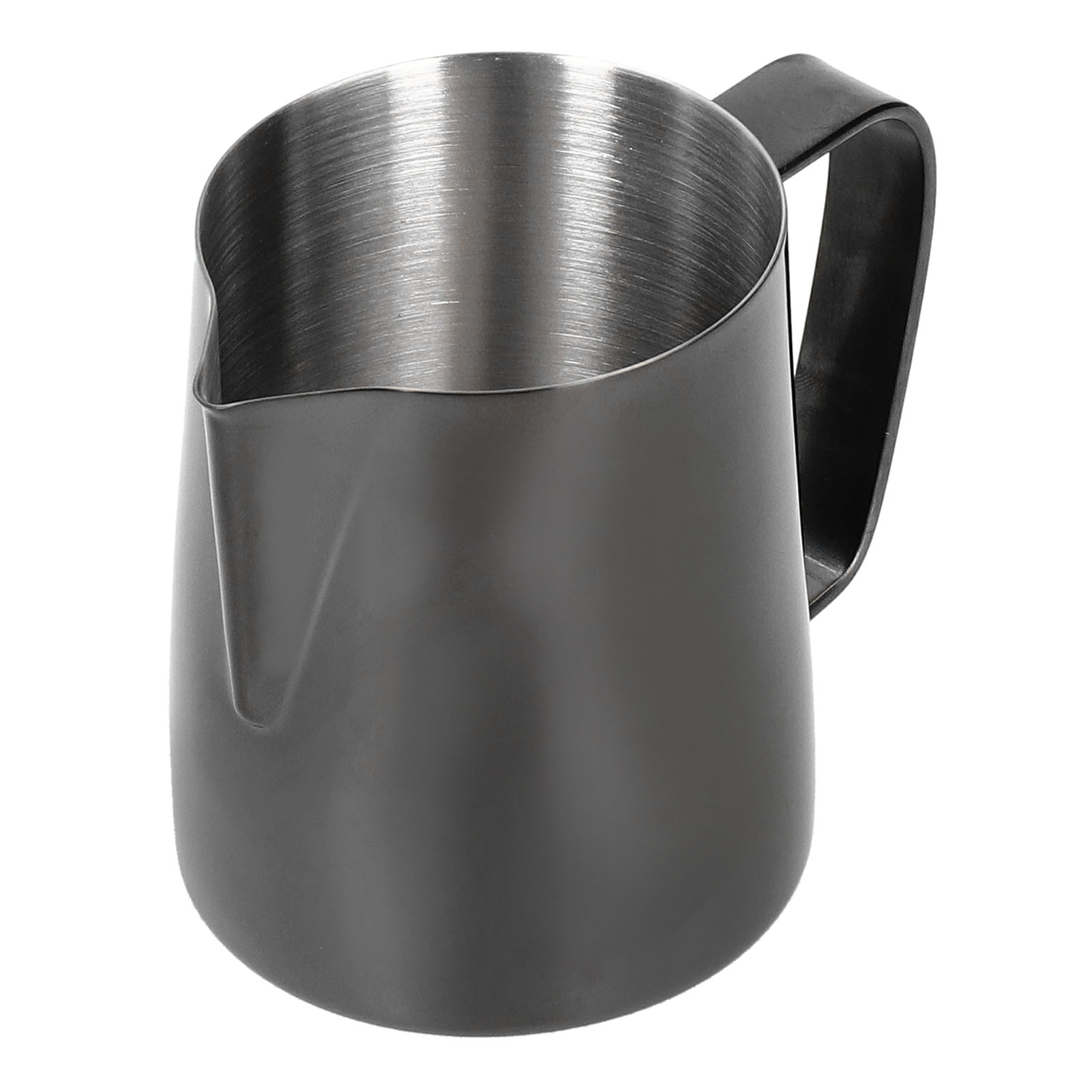 Multifunktionaler Kaffeebecher Mit Milchkännchen Und Henkel, Schwarzer Edelstahl, 350 Ml