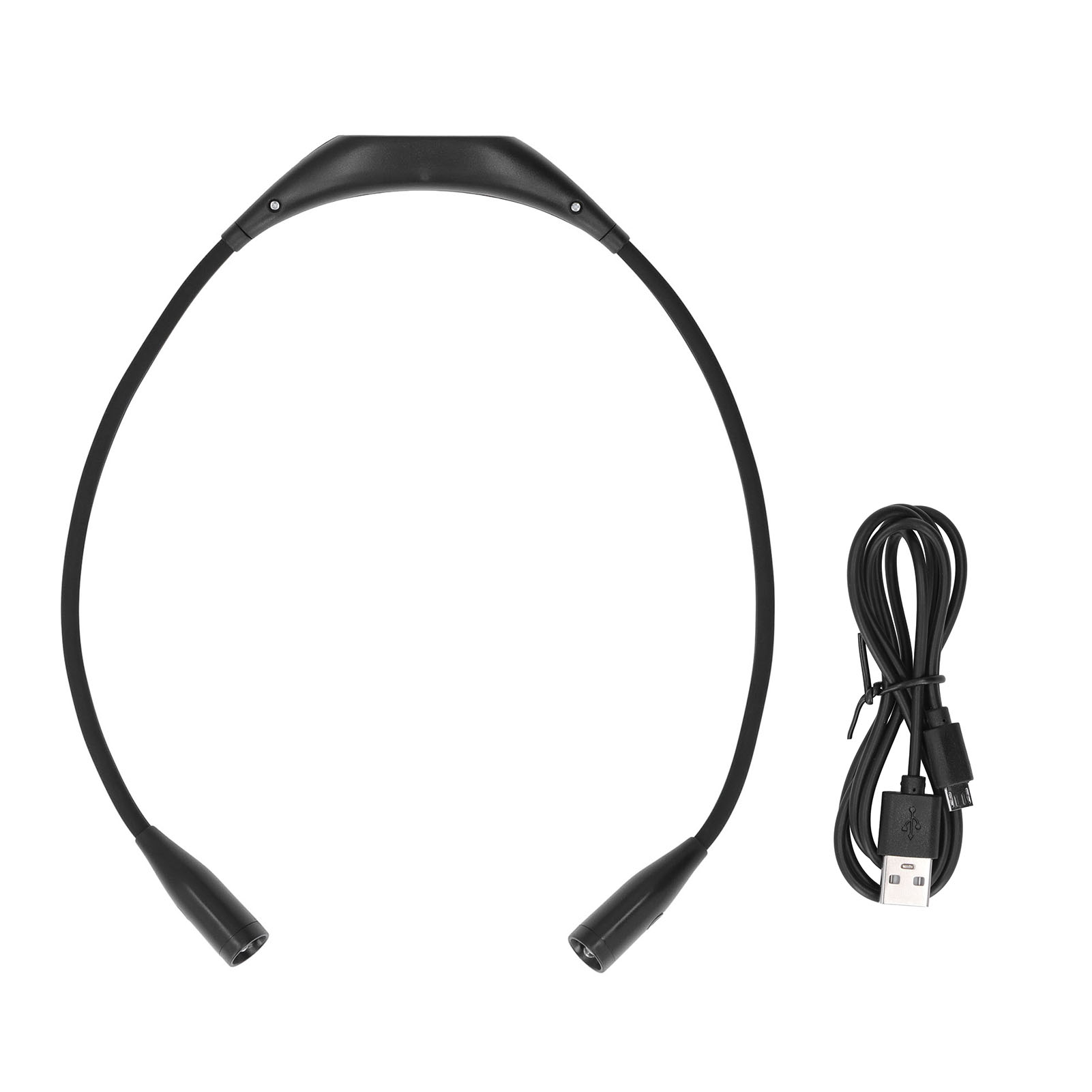 Wiederaufladbare Led-nackenleuchte Über Usb, 3 Helligkeitsstufen, 360° Flexibel, Ideal Zum Lesen, Laufen Und Für Reparaturen (schwarz).