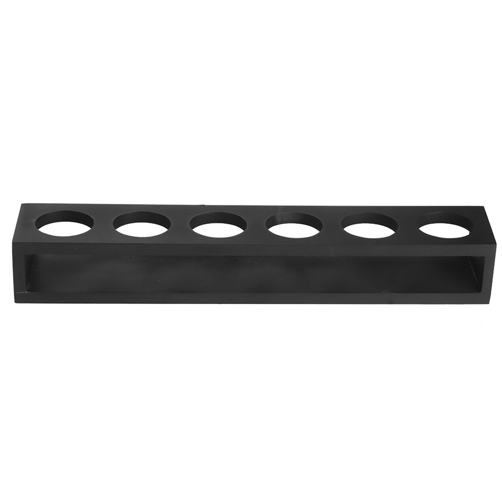 Schwarzer Weinglashalter Aus Holz Mit Ständer Für Zuhause, Bar, Restaurant Und Hochzeiten. Geradlinig, Schwarz, 6 Löcher.
