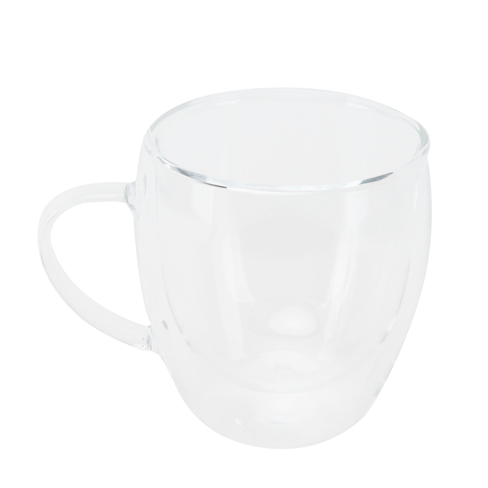 Glasbecher Mit Henkel, Transparent, Doppelwandig, Hitzebeständig, 250 Ml, Ideal Für Kaffee, Milch Oder Tee.