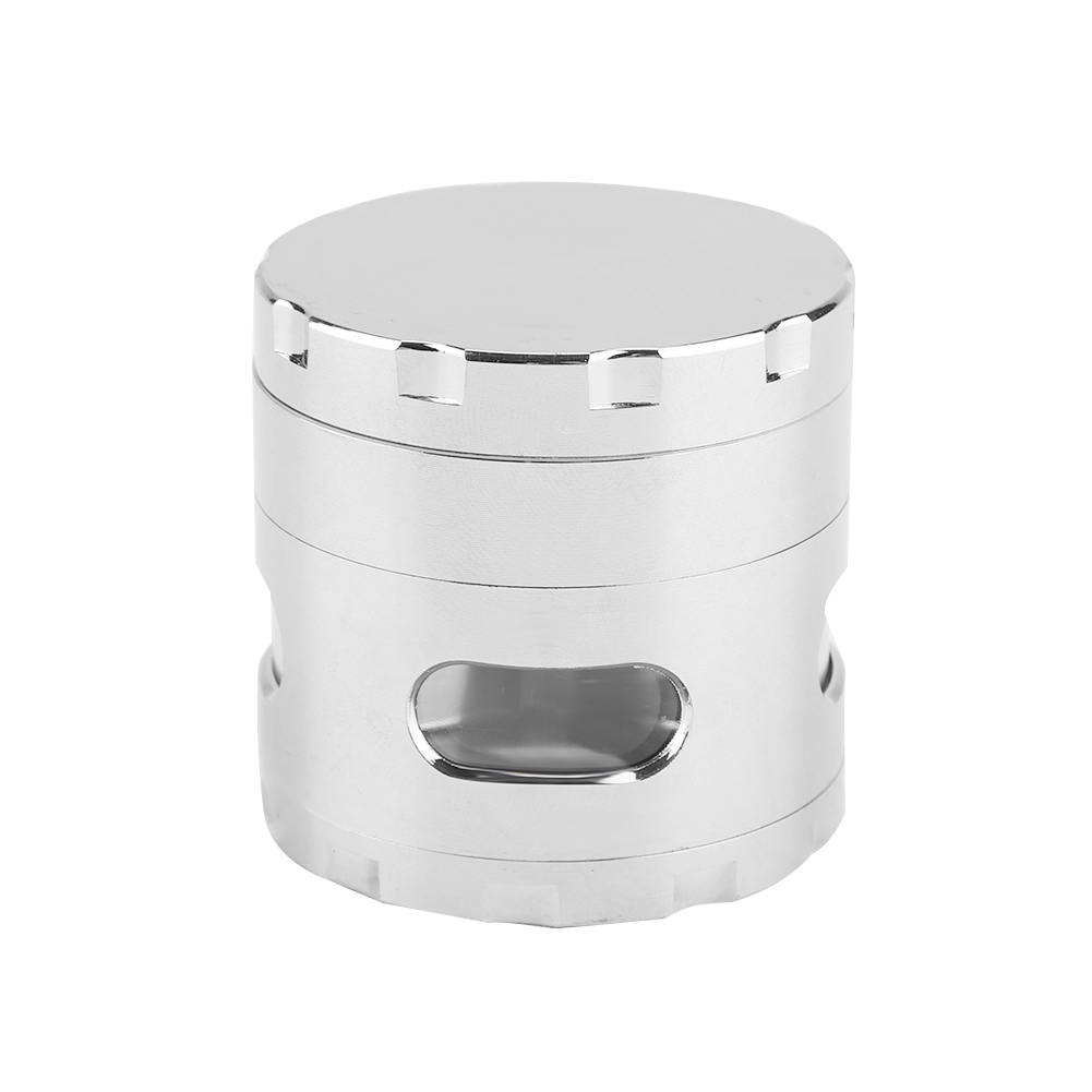 Metallene Kräutermühle Mit Schaber, Gewürz- Und Kräutermühle, 4-lagig, Handmühle (silber)