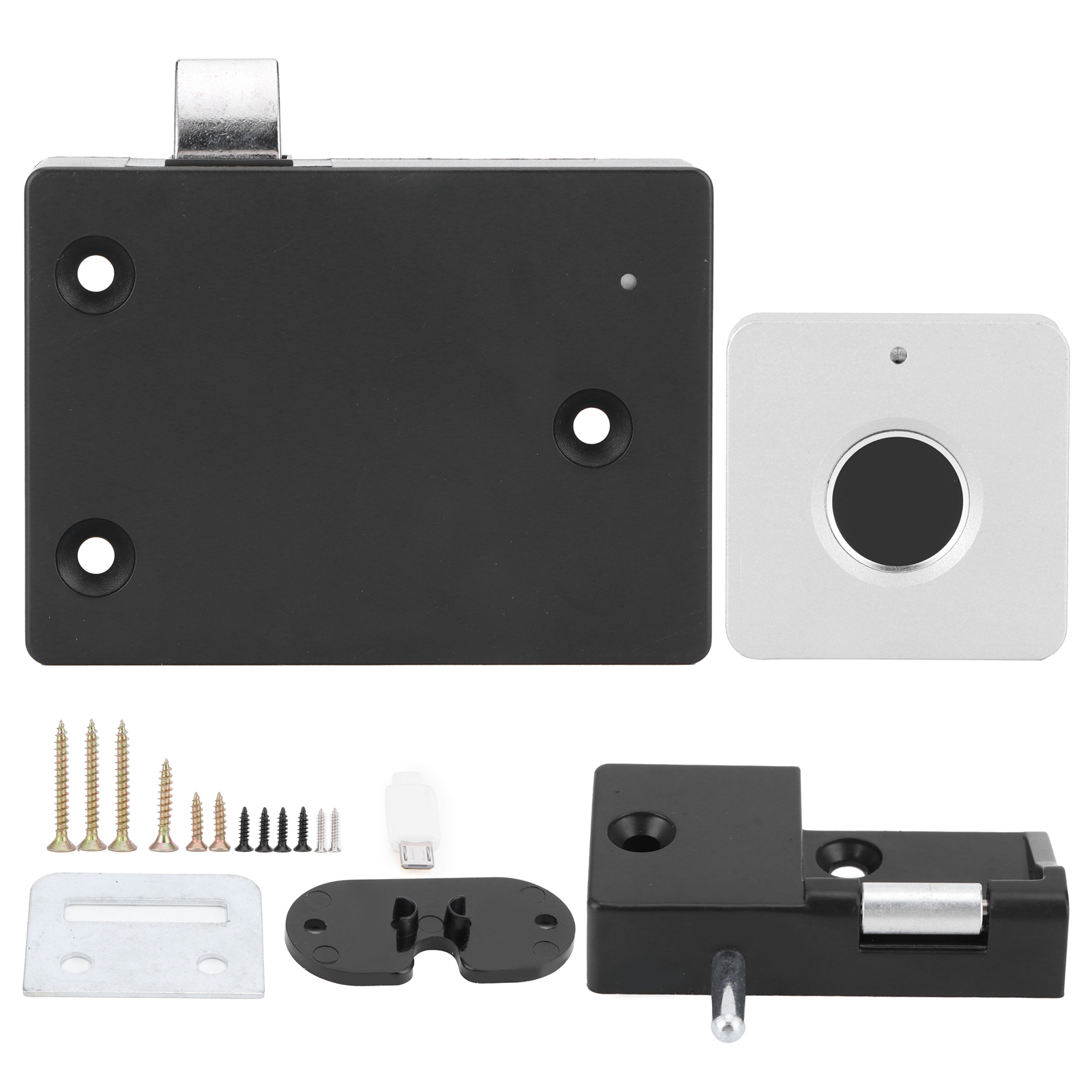 Home Smart Fingerabdruckschloss Aus Aluminiumlegierung, Kleines Quadratisches Silbernes Elektrisches Schloss Für Schrankschubladen.