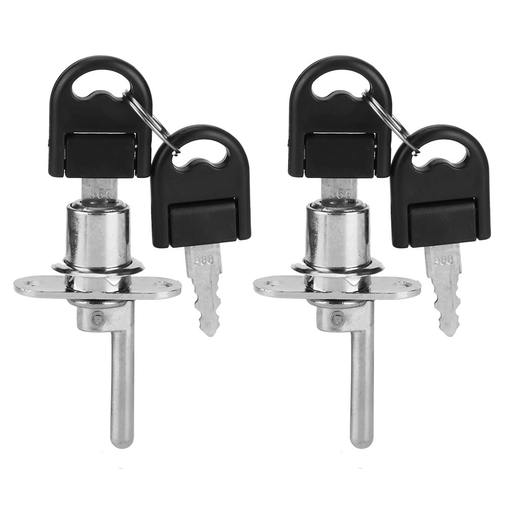 Set Mit 2 Sicherheitsschlössern Für Schubladen, Schränke Und Aktenschränke, Inklusive Schlüssel (16 Mm Kopf, Silber)