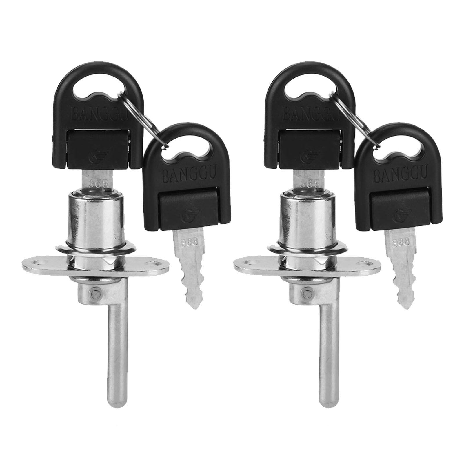 Set Mit 2 Sicherheitsschlössern Für Schubladen, Schränke Und Aktenschränke, Inklusive Schlüssel (19 Mm Kopf, Silber)