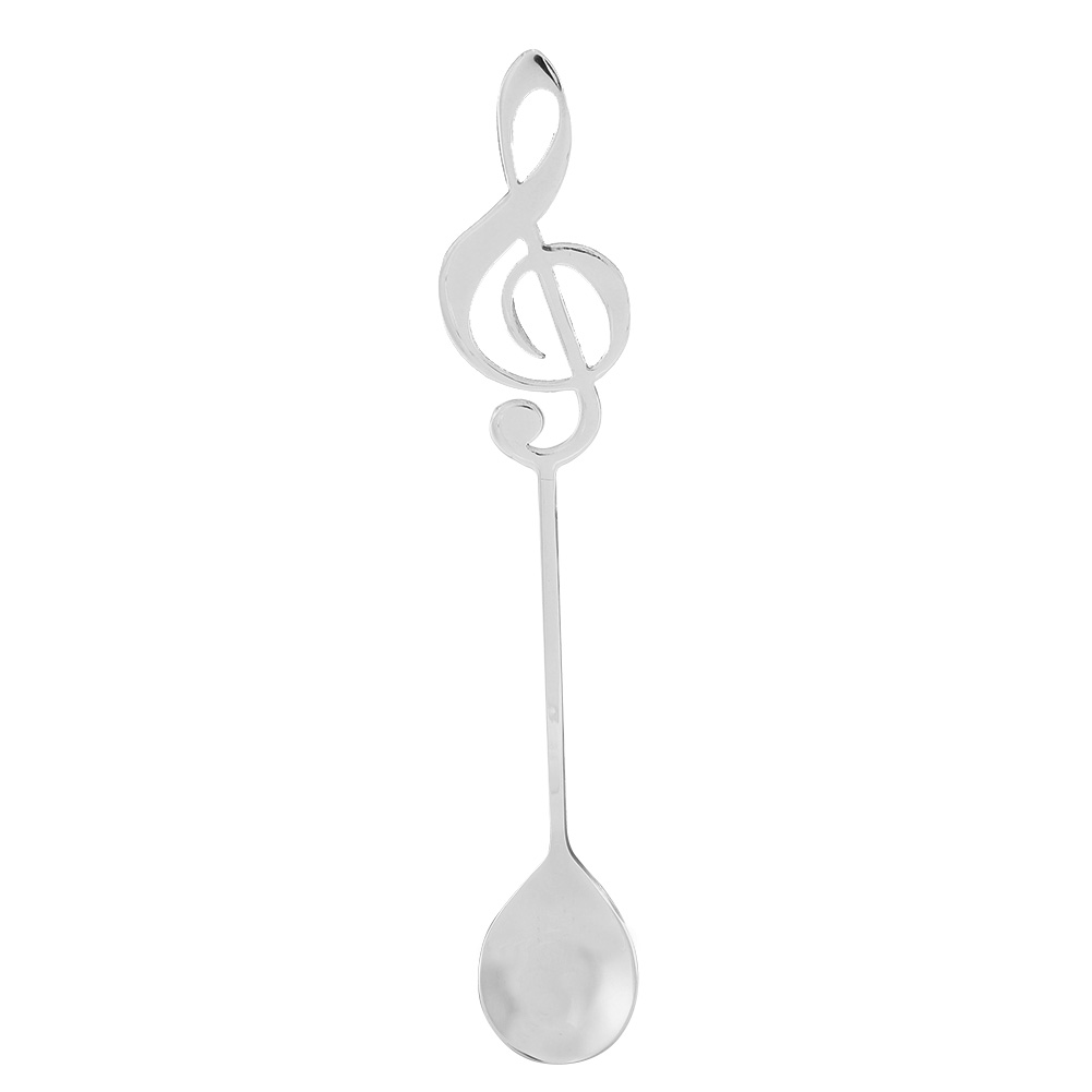 Dessertlöffel Aus Edelstahl Mit Notenmuster Für Kaffee (silber)