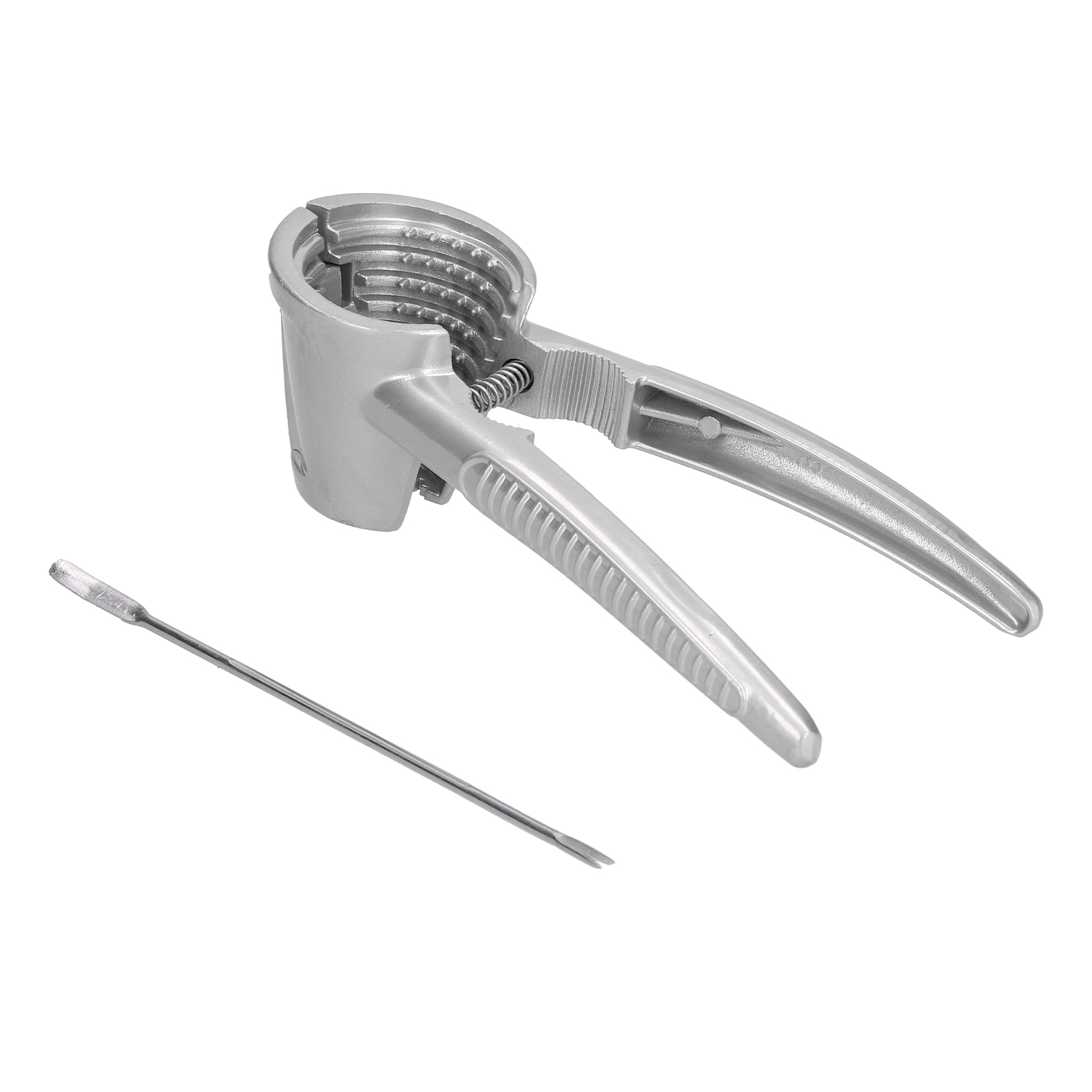 Nussknacker Aus Aluminiumlegierung Mit Nussnadel, Robuste Nussknackerzange, Silberfarben