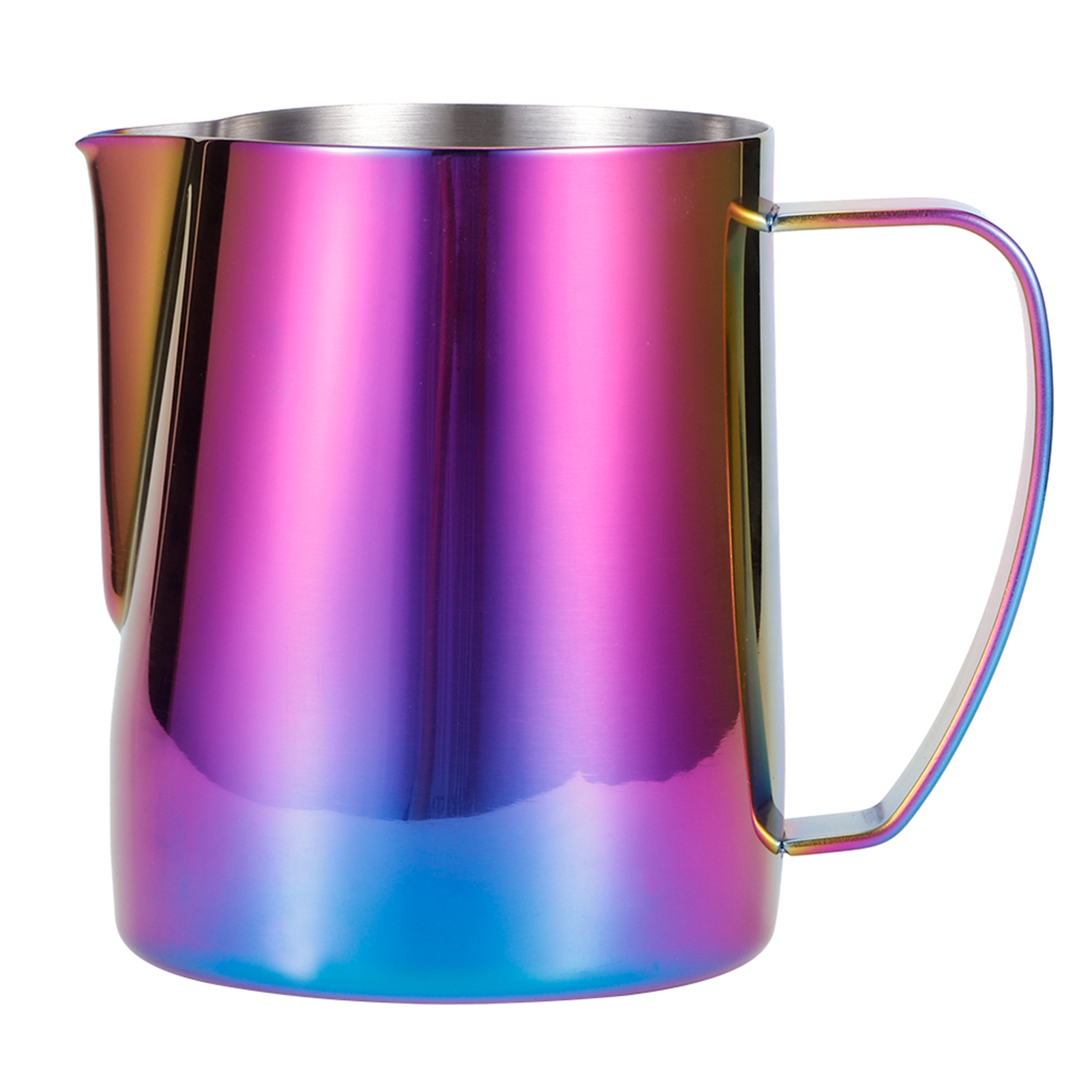 Kaffeebecher Aus Edelstahl 304 Mit Milchkännchen Und Henkel Zum Aufschäumen Von Milch Und Für Kunstvolle Latte Macchiato-variationen. Farbe: Lila. Fassungsvermögen: 350 Ml.