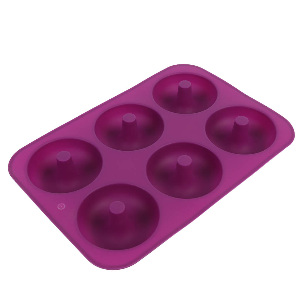 Silikon-donutform Mit 6 Mulden, Mikrowellen- Und Gefriergeeignet (lila)