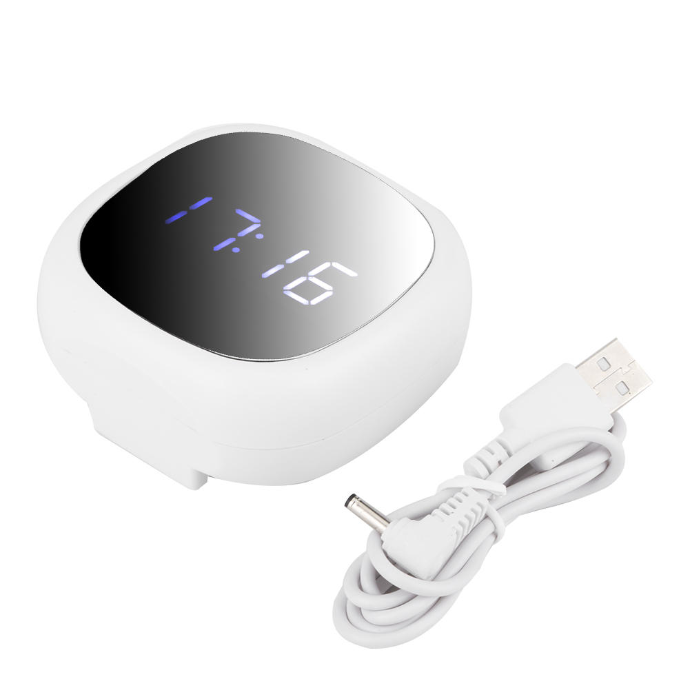 Multifunktionaler Led-wecker Mit Tischspiegel Und Stummfunktion, Weiß, Ideal Fürs Schlafzimmer.