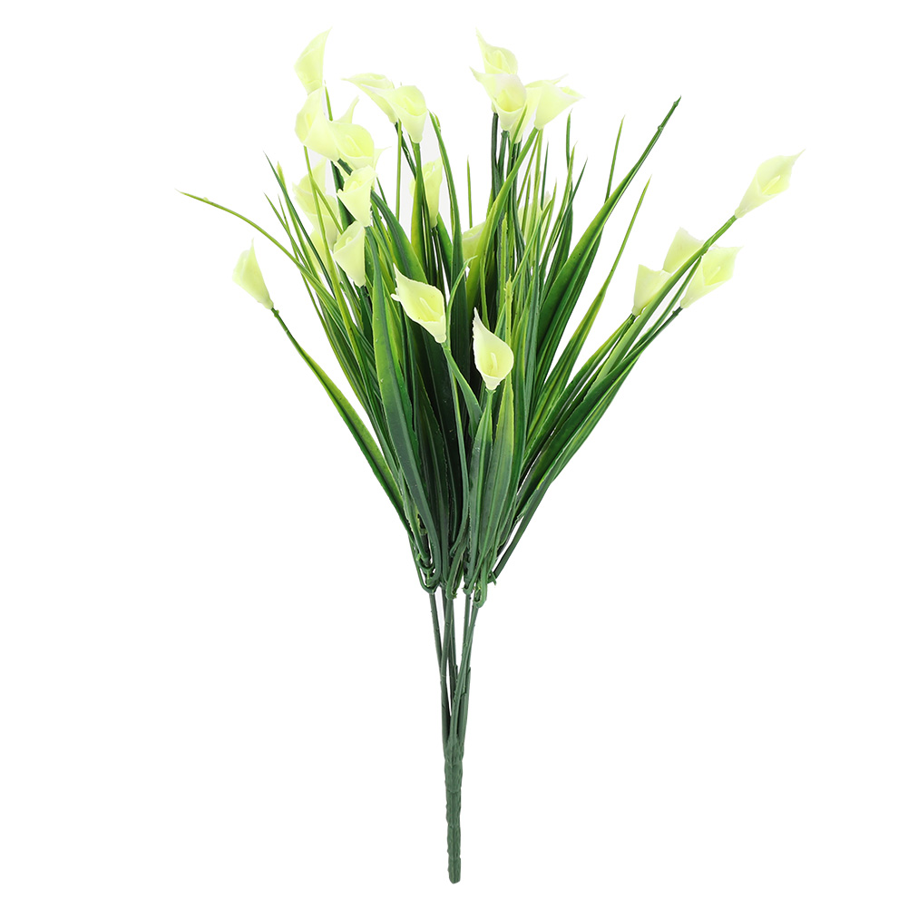 Künstlicher Calla-lilien-blumenstrauß Aus Kunststoff, Künstliche Blätter, Dekoration Für Zuhause Und Partys (weiß)