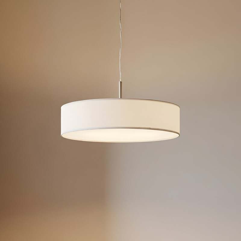 [gebraucht] B-ware Lindby Hängeleuchte Sebatin Ø 50 Cm Creme Stoff E27 3-fach