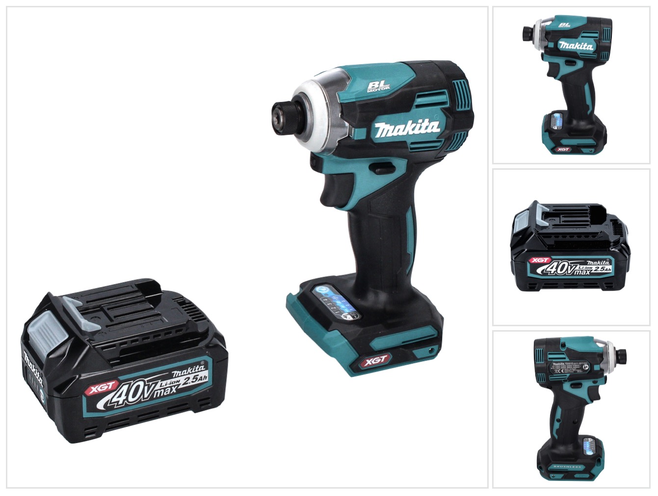 Makita Td 001 Gd1 Akku Schlagschrauber 40 V 220 Nm1/4 Xgt Brushless + 1x Akku 2,5 Ah - Ohne Ladegerät