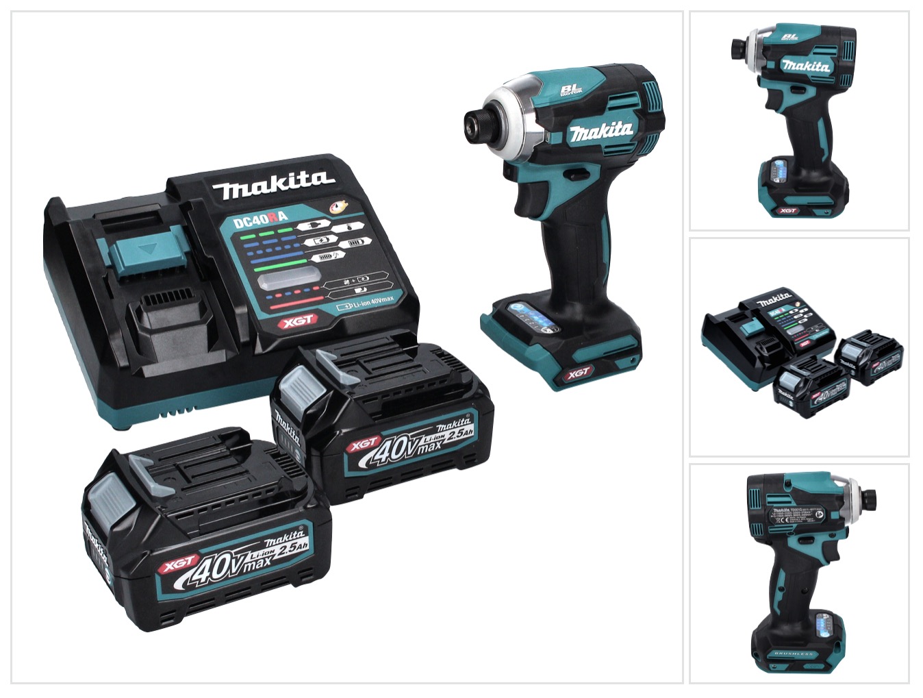 Makita Td 001 Gd2 Akku Schlagschrauber 40 V 220 Nm 1/4" Xgt Brushless + 2x Akku 2,5 Ah + Ladegerät