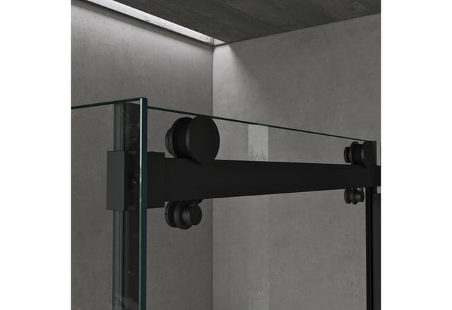 Doporro Duschkabine Mit Schiebetür Eckdusche 75x100x195cm Duschabtrennung Schwarz 8mm Esg-sicherheitsglas Klarglas Mit Schwarzer Duschtasse Inkl.nano-beschichtung Ravenna19