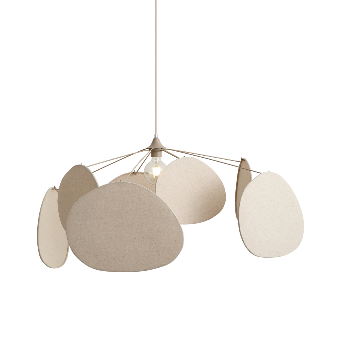 Qazqa Japandi Hanglamp Beige 95cm - Organica
