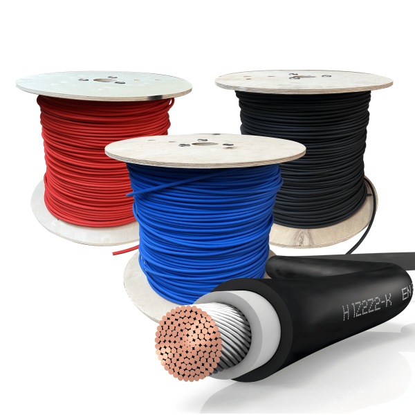 Solarkabel Meterware 4mm², 6mm² H1z2z2-k Solarleitung Rot Schwarz Blau 5m 500m 5m 4mm² Blau