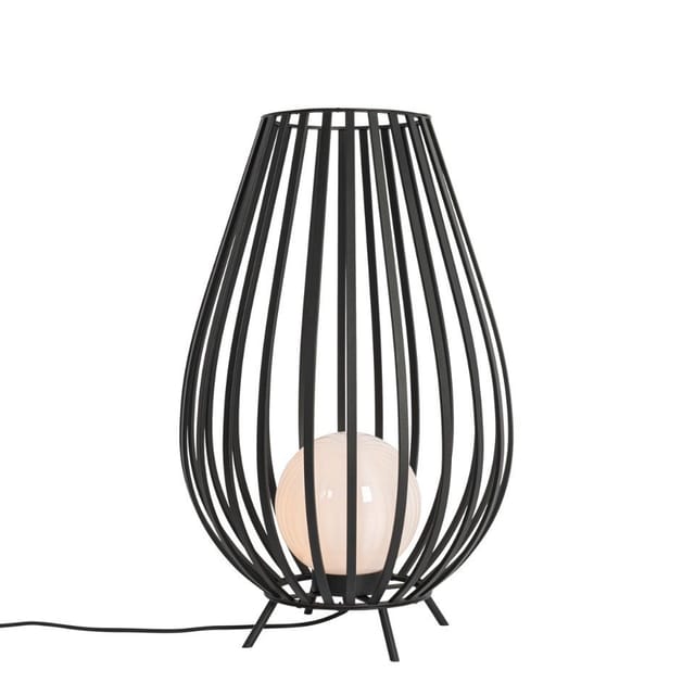 Design-stehleuchte Schwarz Mit Opal 70 Cm Ip44 - Angela