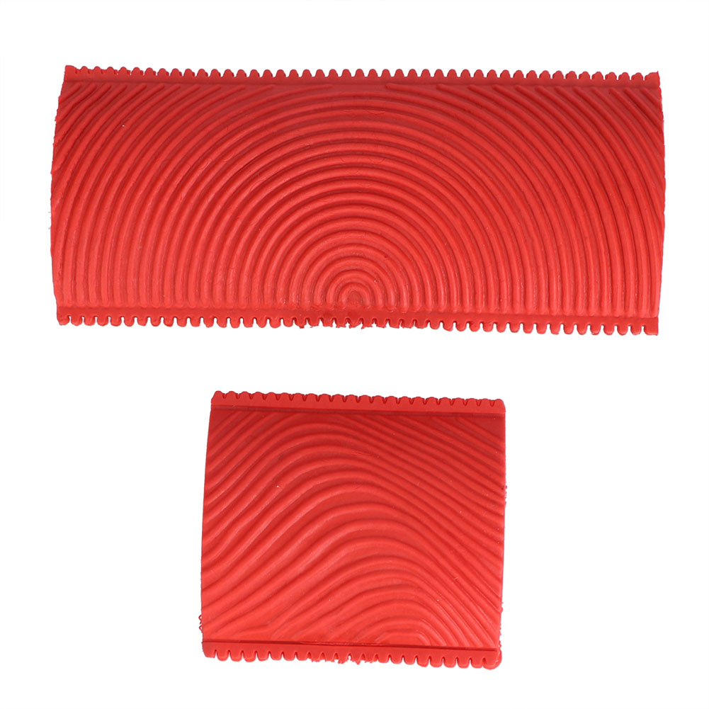 Set Mit 2 Gezahnten Gummipinseln In Holzoptik Für Diy-wandmalerei