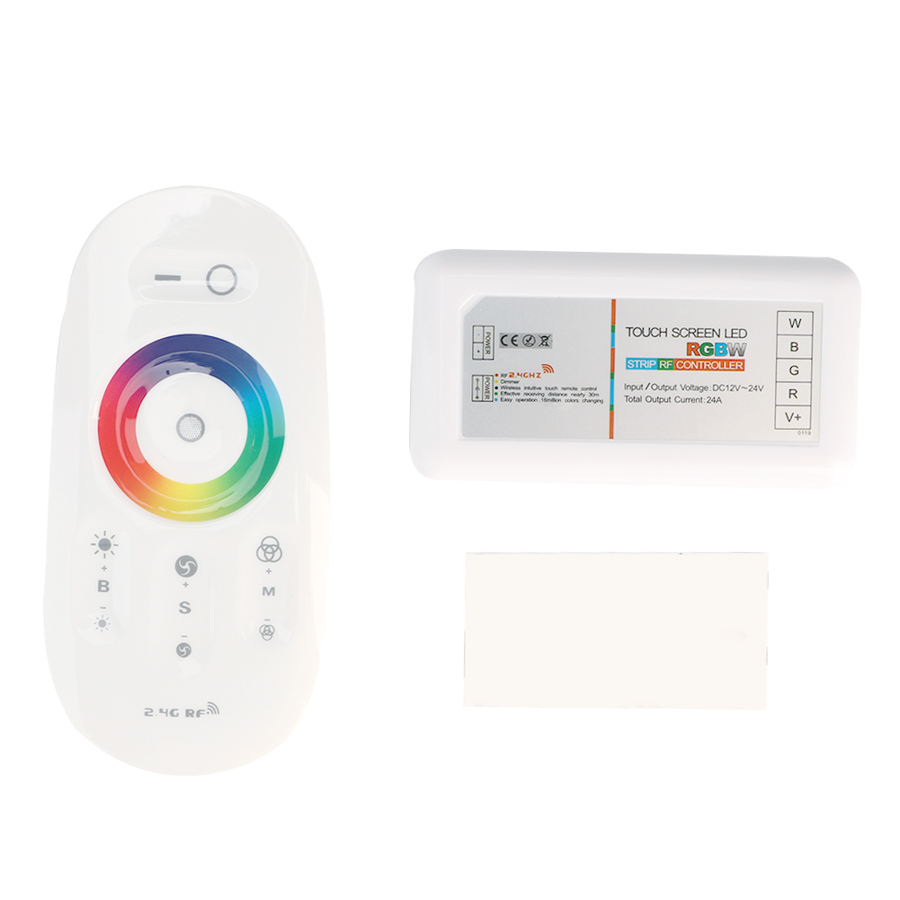 2,4-ghz-rgbw-led-controller Mit Drahtloser Rf-touch-fernbedienung Und Dimmer Für Rgbw-led-streifen, 12–24 V Dc-netzteil
