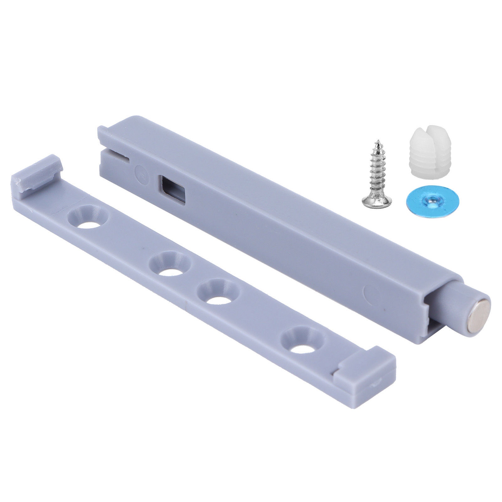 Türdämpfer Mit Druckfunktion, Schrankverriegelungssystem, Haushaltsbeschläge, Grau, Größe L