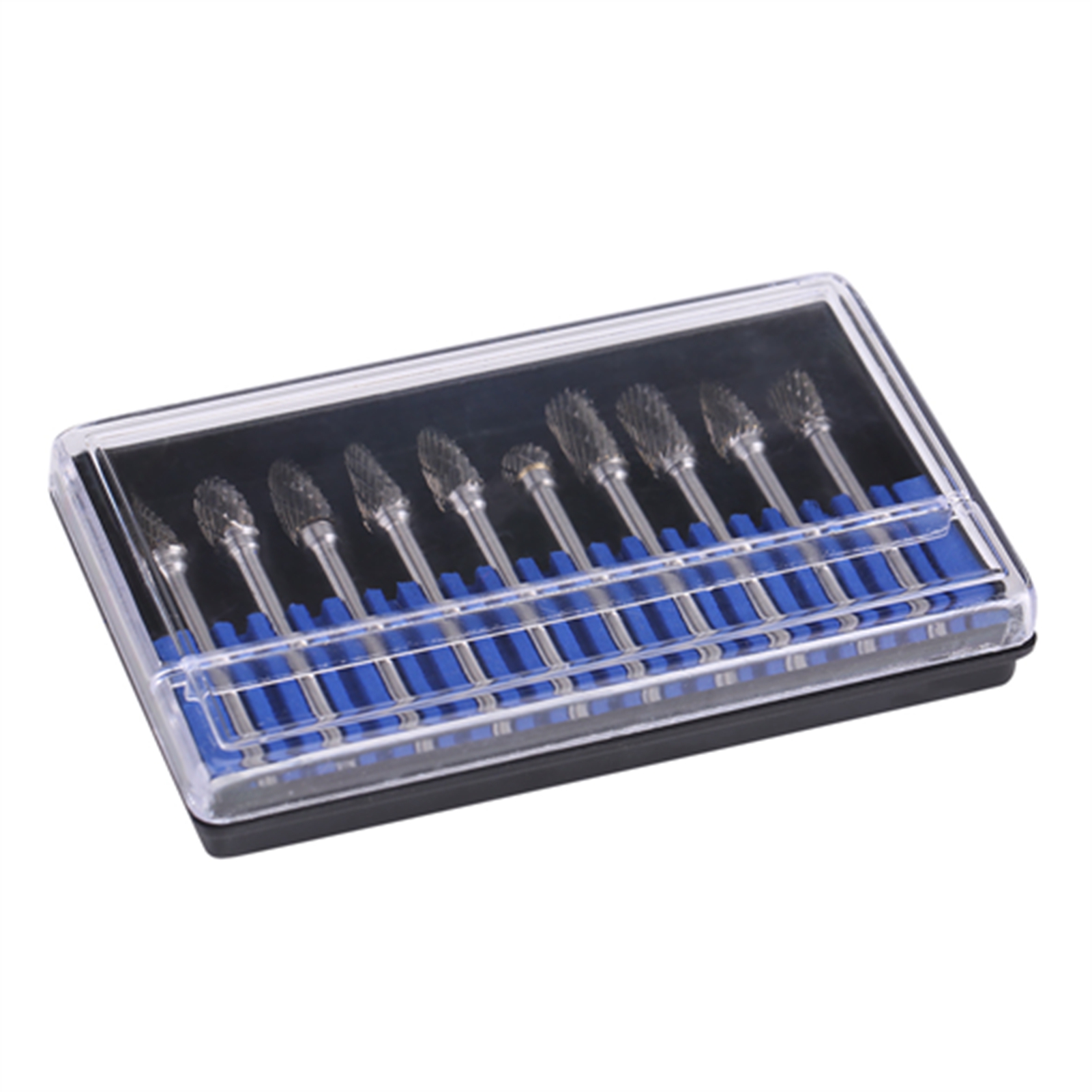 Satz Mit 10 Rotierenden Schaftfräsern Aus Hartmetallstahl, 3 Mm Schaftdurchmesser, 6 Mm Schneiddurchmesser, Doppelte Schneide