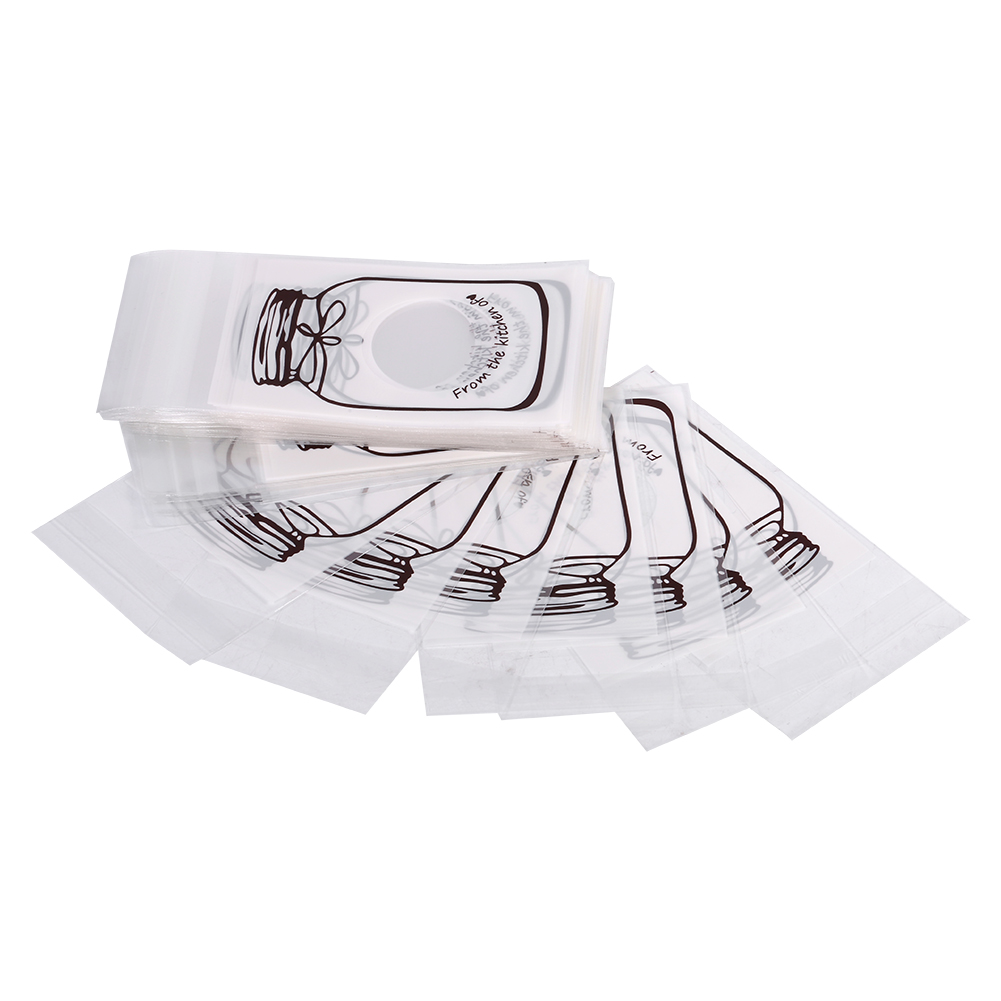 Packung Mit 100 Weißen Plastikgeschenktüten Für Süßigkeiten, Kekse Und Kuchen, Perfekt Für Partys.