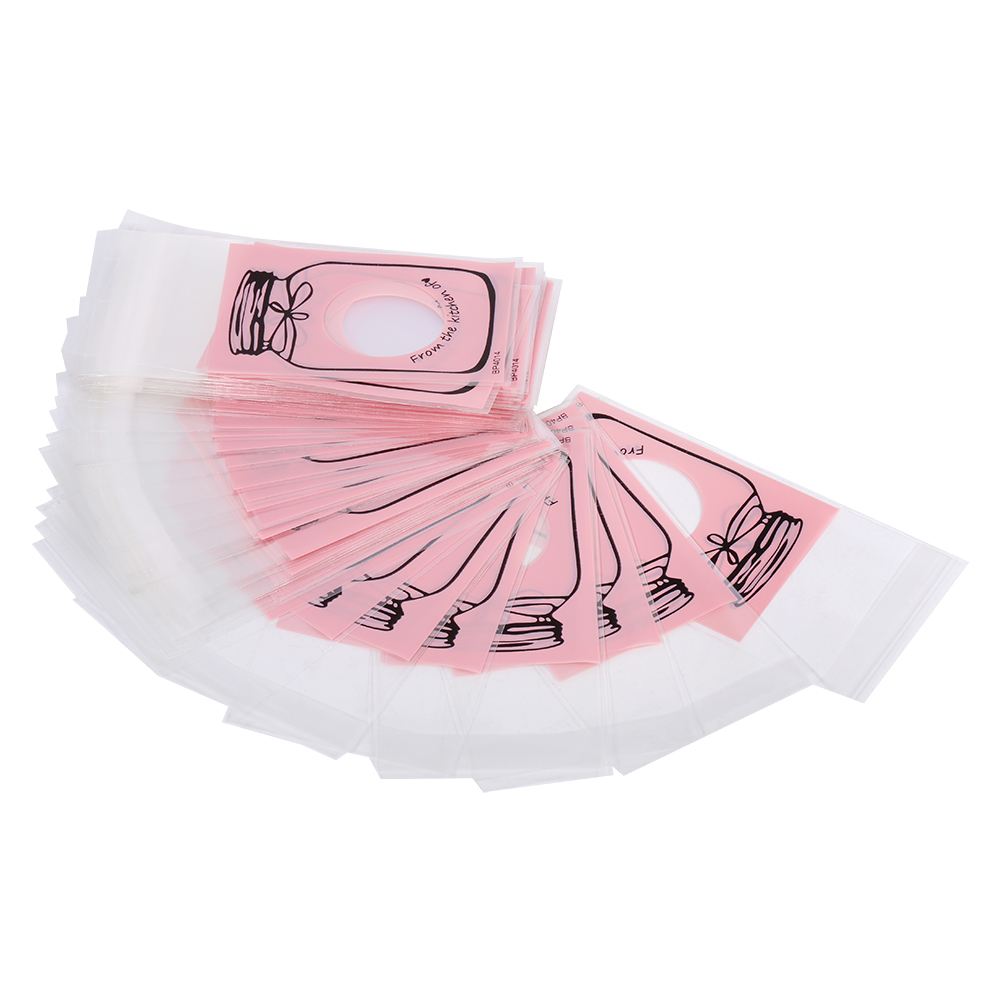 Packung Mit 100 Rosa Plastikgeschenktüten Für Süßigkeiten, Kekse Und Kuchen, Perfekt Für Partys.