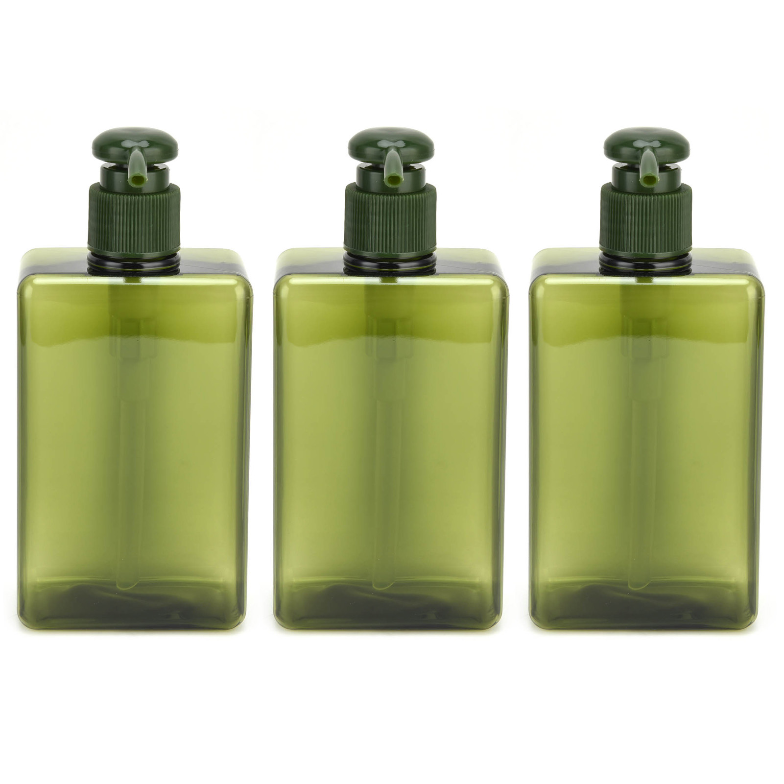 3er-pack Leere 280-ml-pumpflaschen Für Lotion, Shampoo Oder Flüssigseife. Auslaufsichere Flaschen, Dunkelgrün.