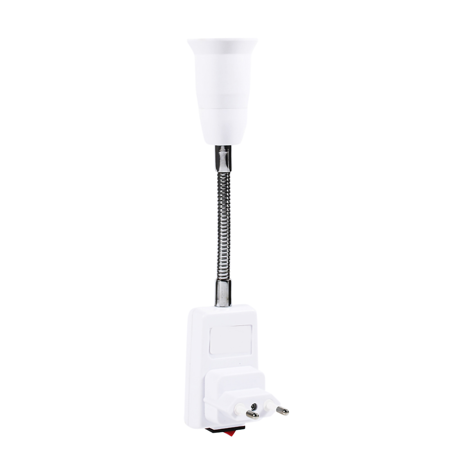 Flexibler Fassungsadapter Für E27-led-lampen Mit Ein-/ausschalter Und Europäischem Stecker.