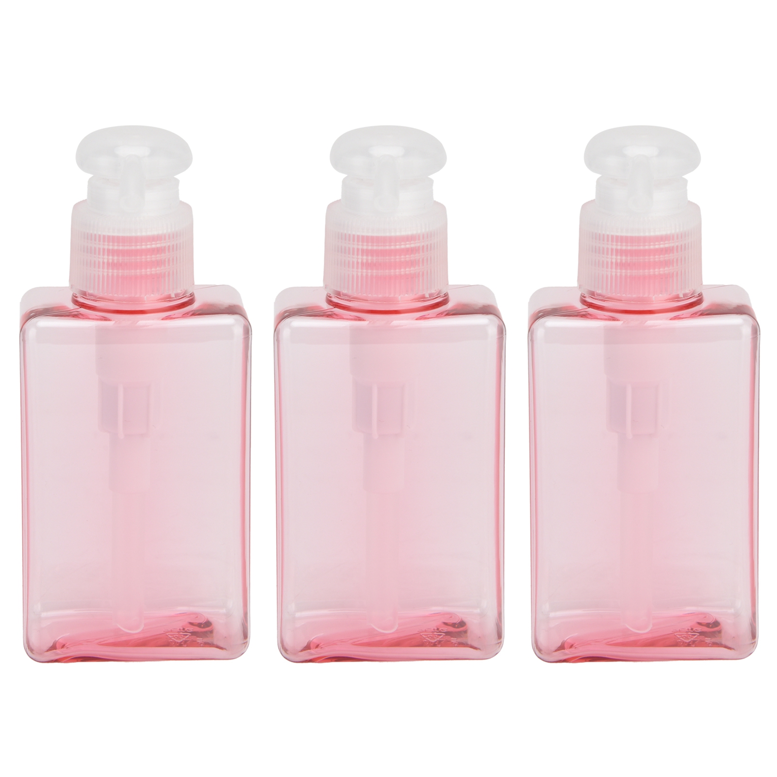 Set Mit 3 Leeren, Wiederbefüllbaren 100-ml-kunststoffpumpenflaschen Für Lotion, Seife, Shampoo Und Duschgel.